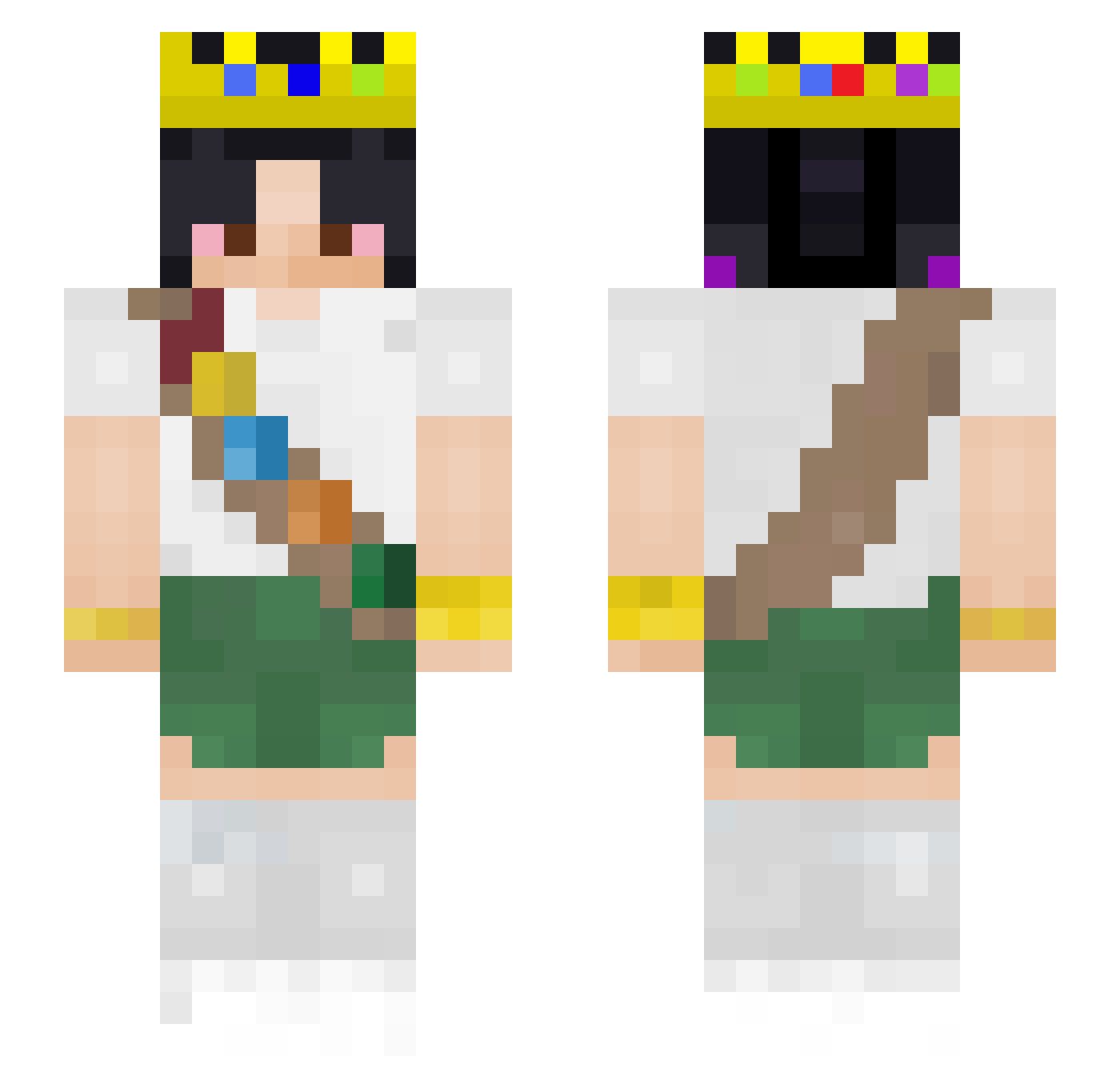 isaqel Minecraft skin, front and back view