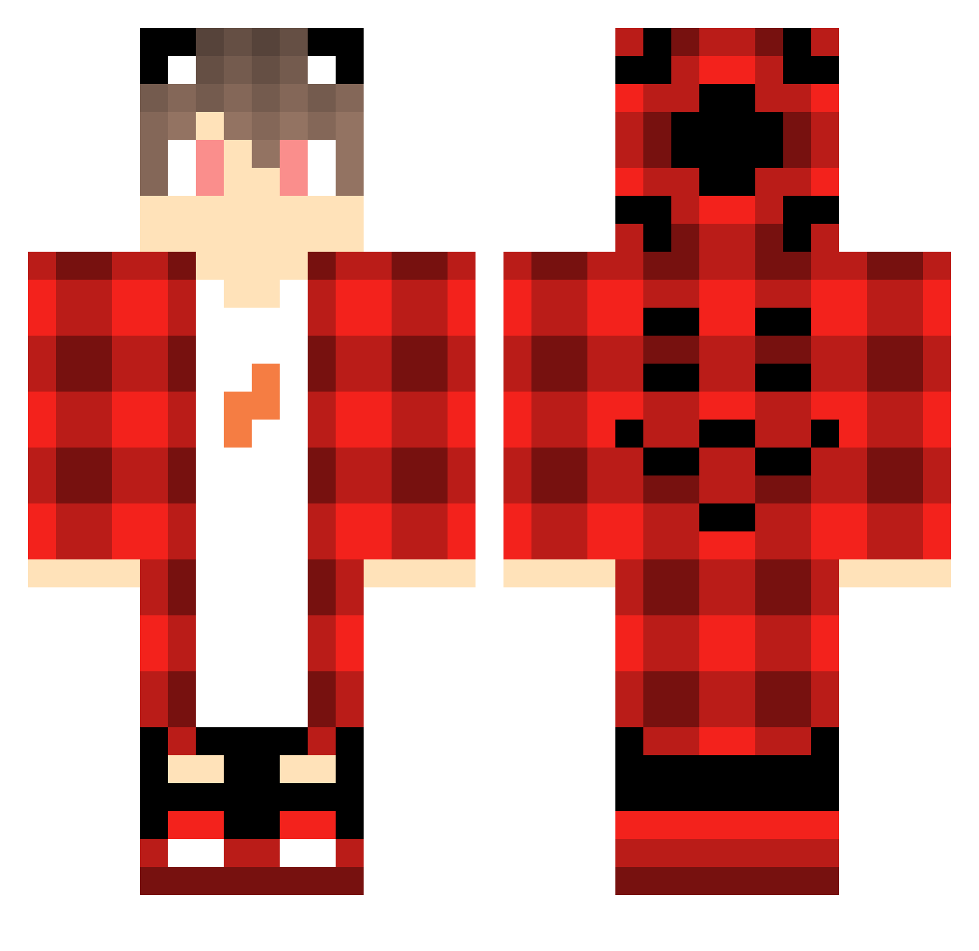 Takeoi Minecraft skin, front and back view