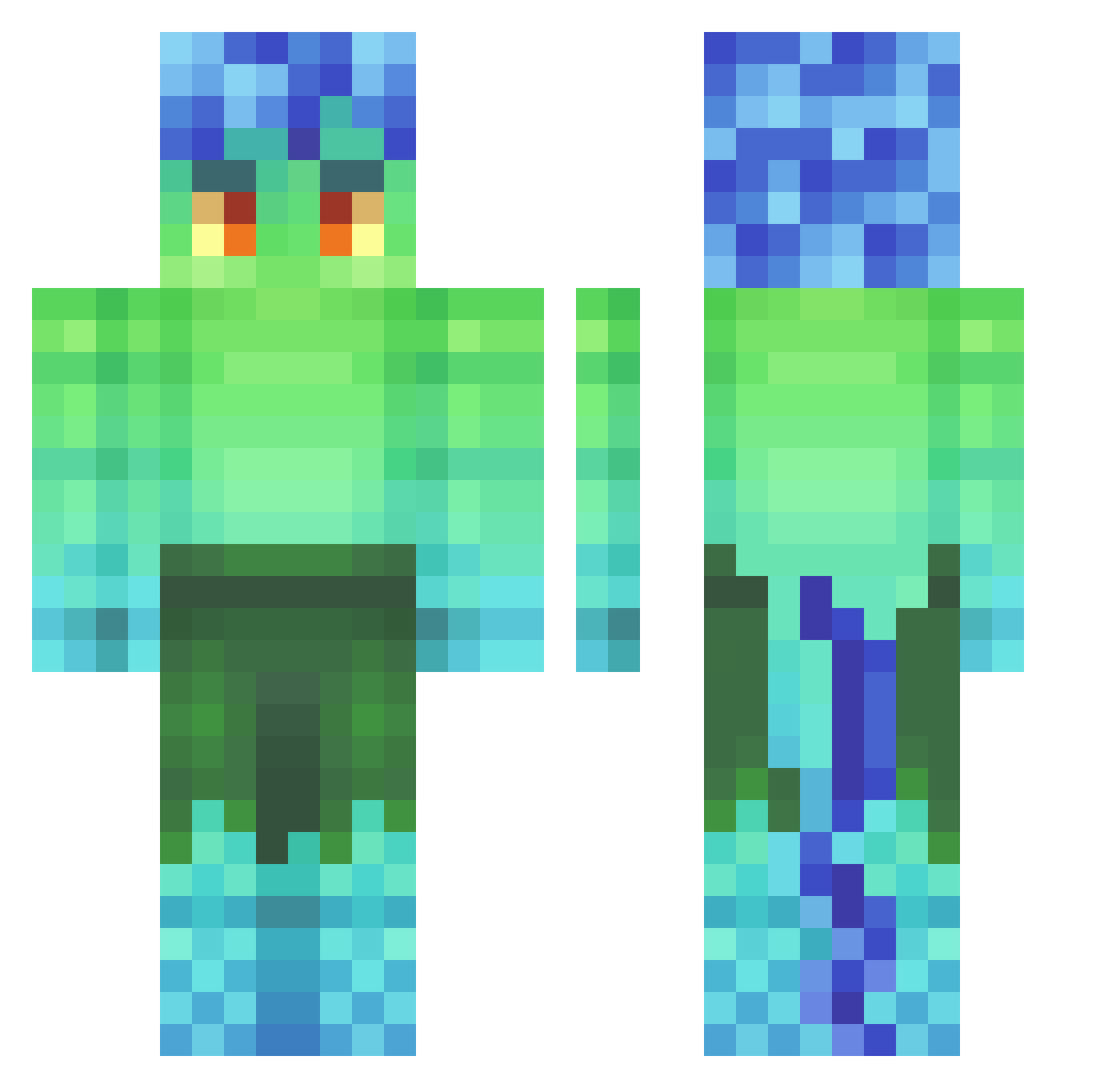 CherylIX Minecraft skin, front and back view