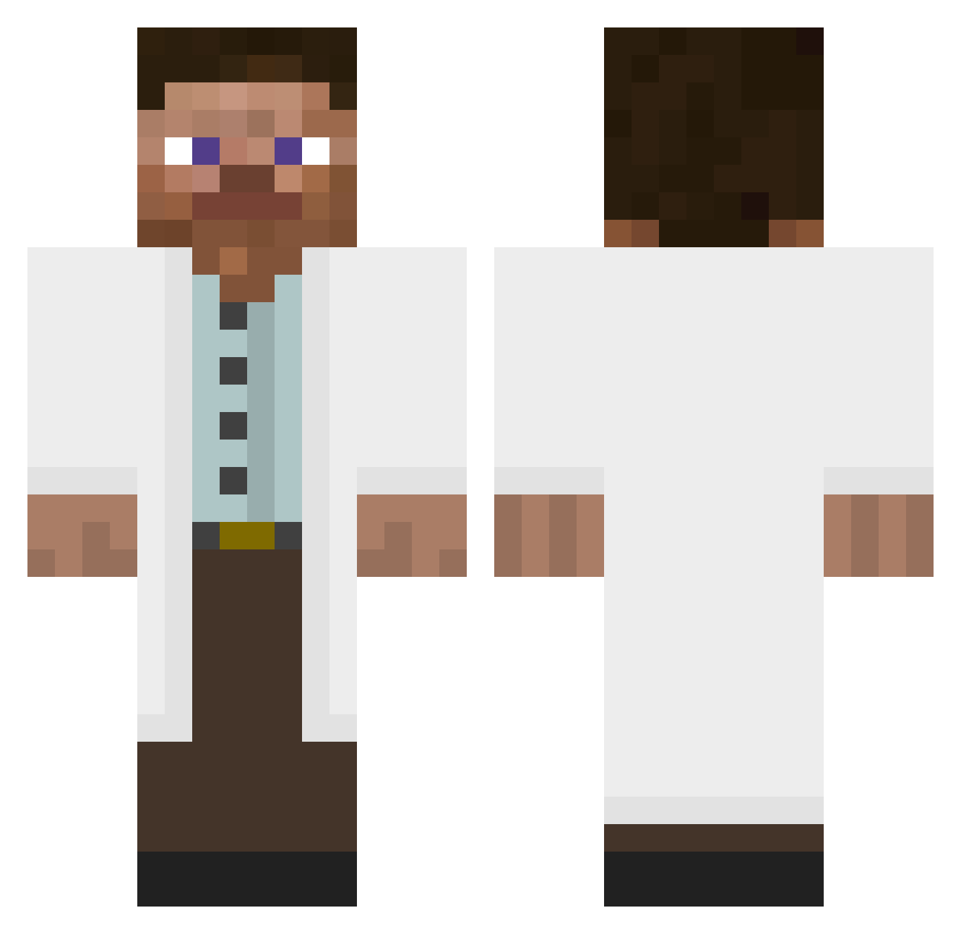 TiztheBiz Minecraft skin, front and back view