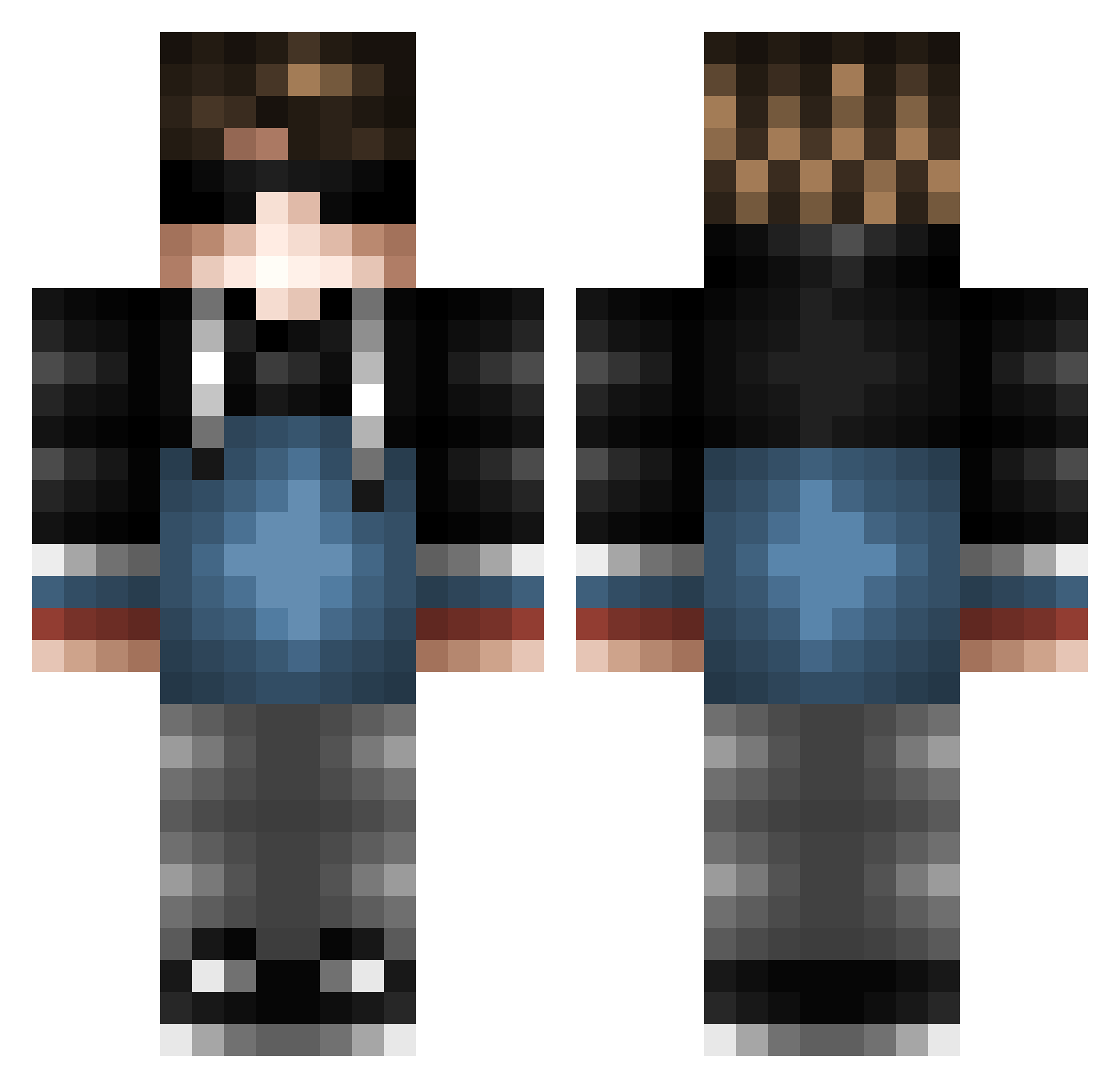 RuS5ianPvP Minecraft skin, front and back view