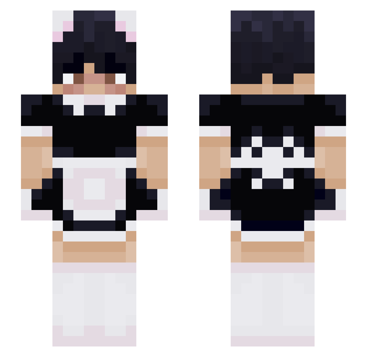 Hxssain Minecraft skin, front and back view