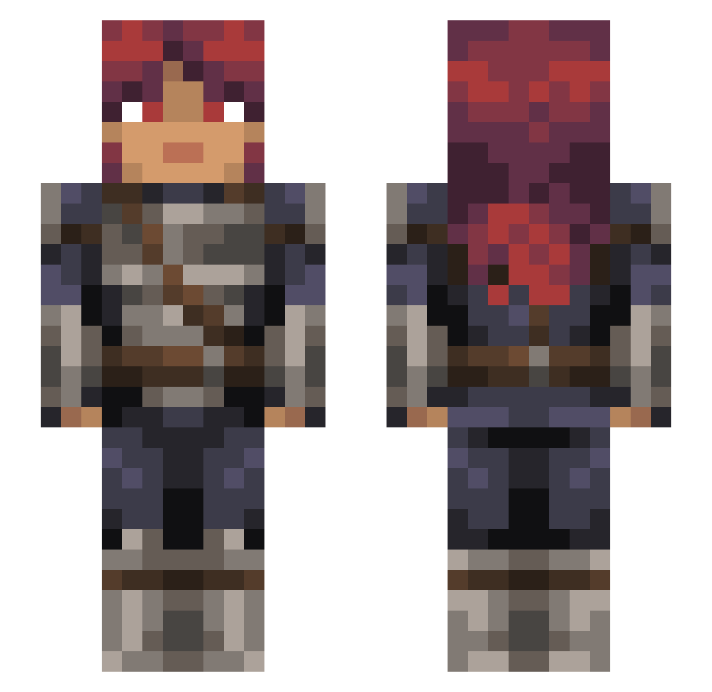 Chillynugget Minecraft skin, front and back view