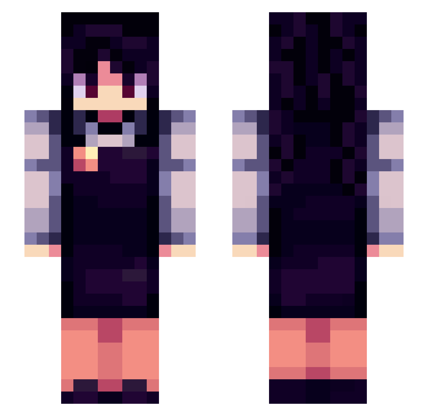 Catleer Minecraft skin, front and back view