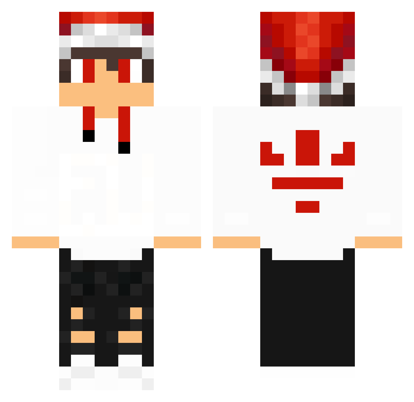 xCriticalCxbix Minecraft skin, front and back view