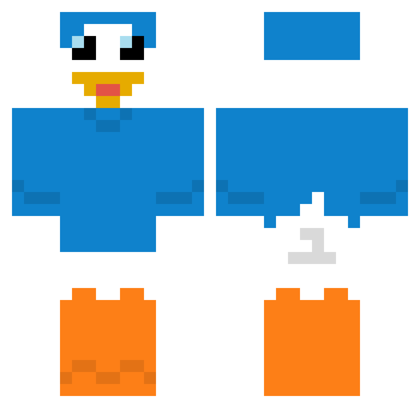 TickUwU Minecraft skin, front and back view
