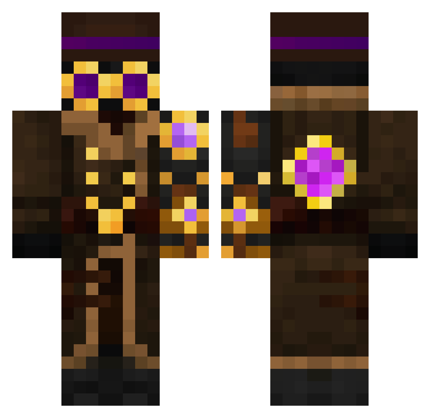 Superchineeseman Minecraft skin, front and back view