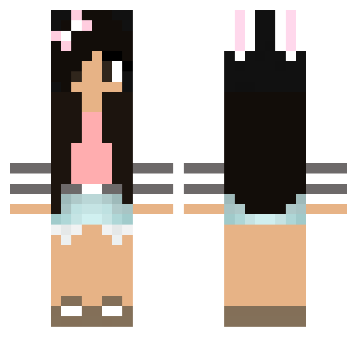 Janie Minecraft skin, front and back view