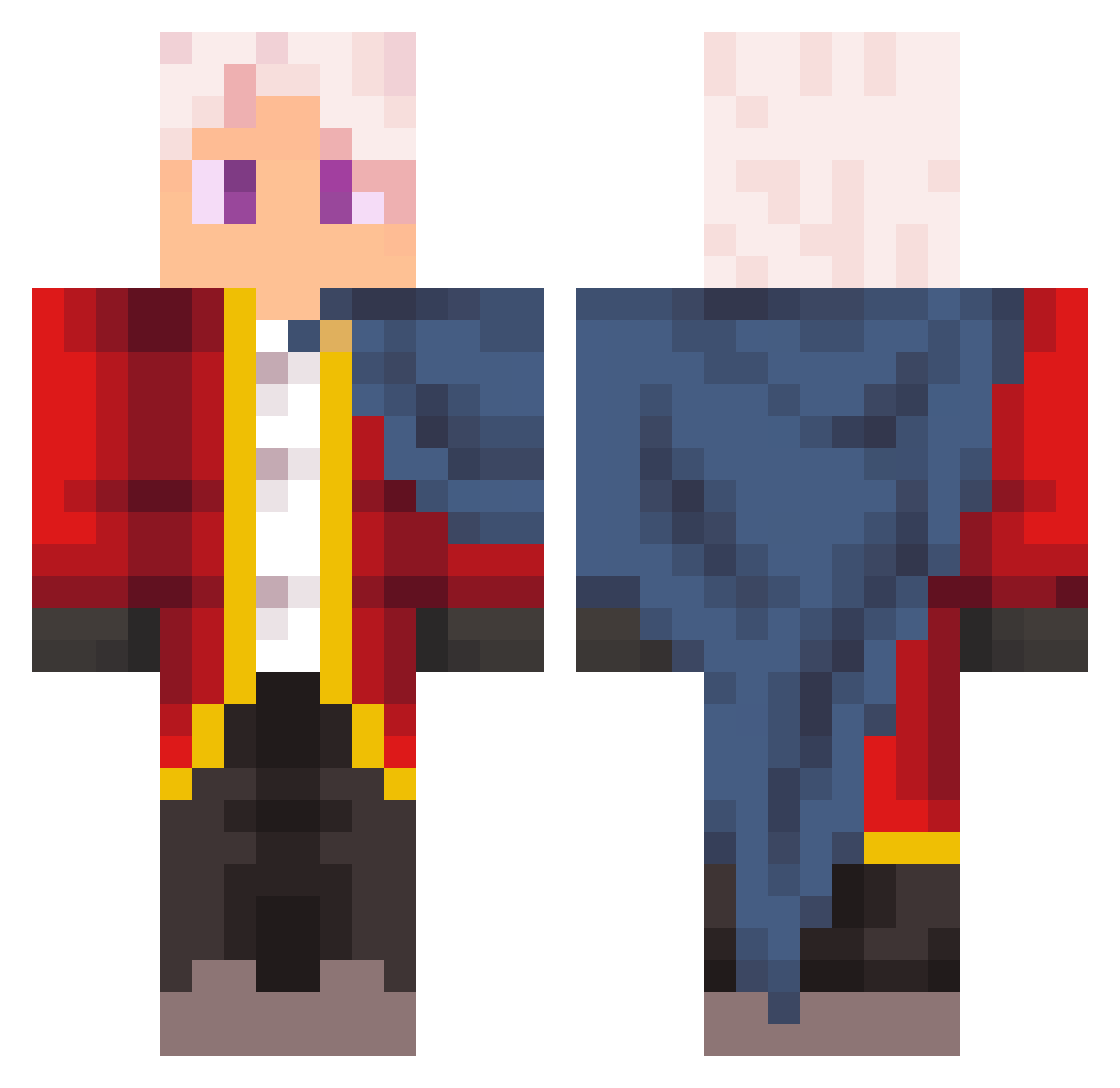 Fandratan Minecraft skin, front and back view
