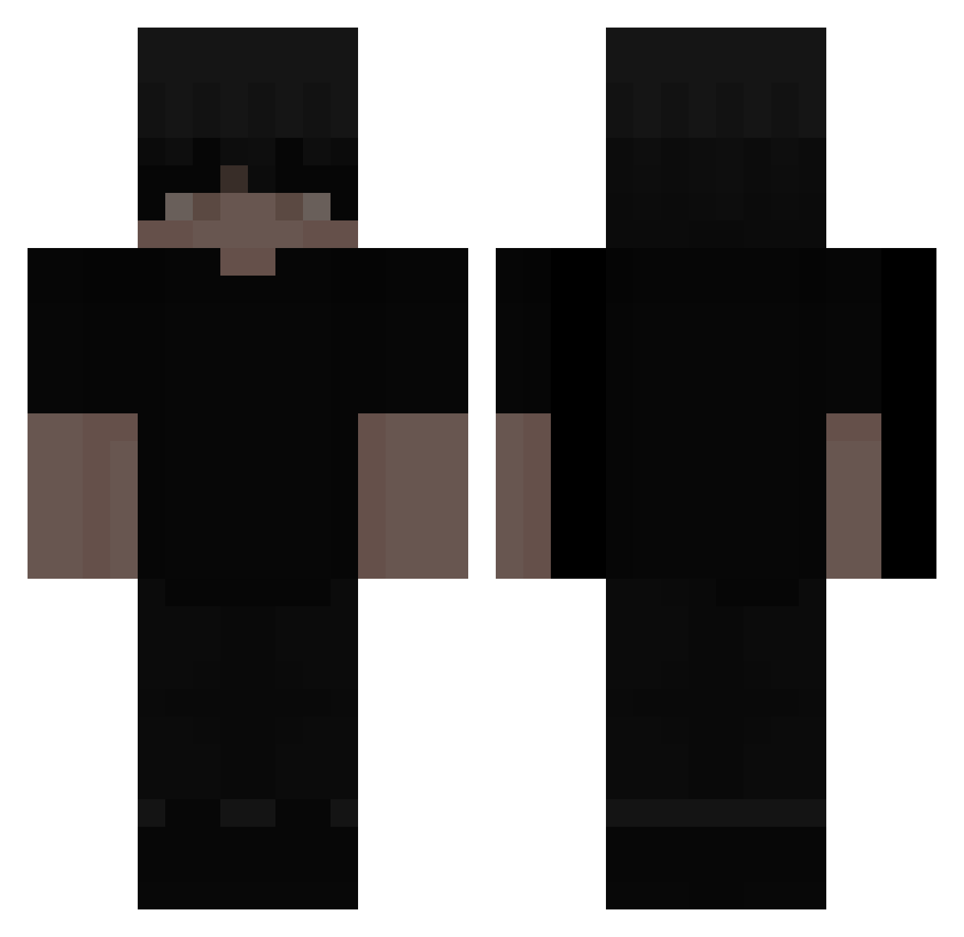 Senters Minecraft skin, front and back view