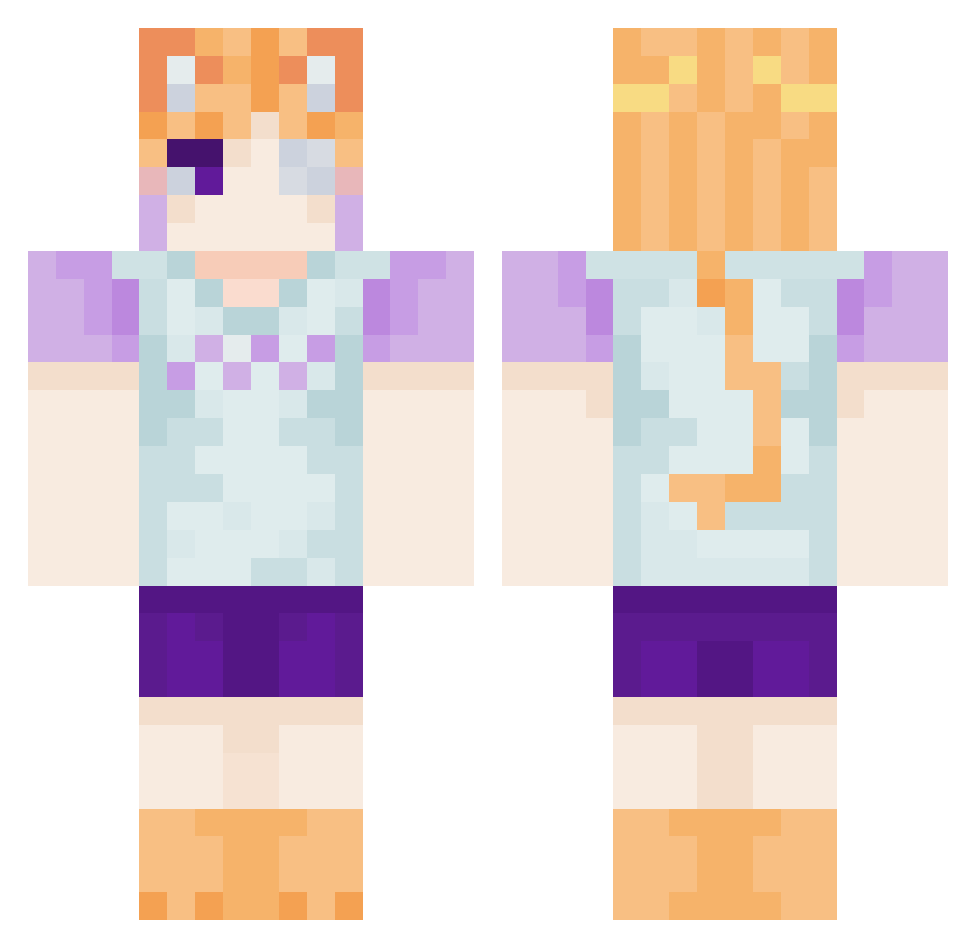 GVOX Minecraft skin, front and back view