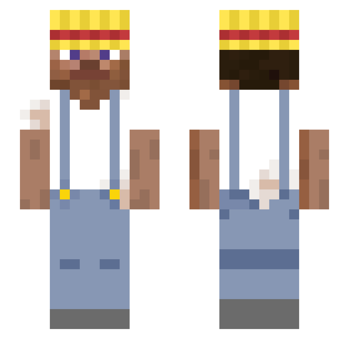 rokleo Minecraft skin, front and back view