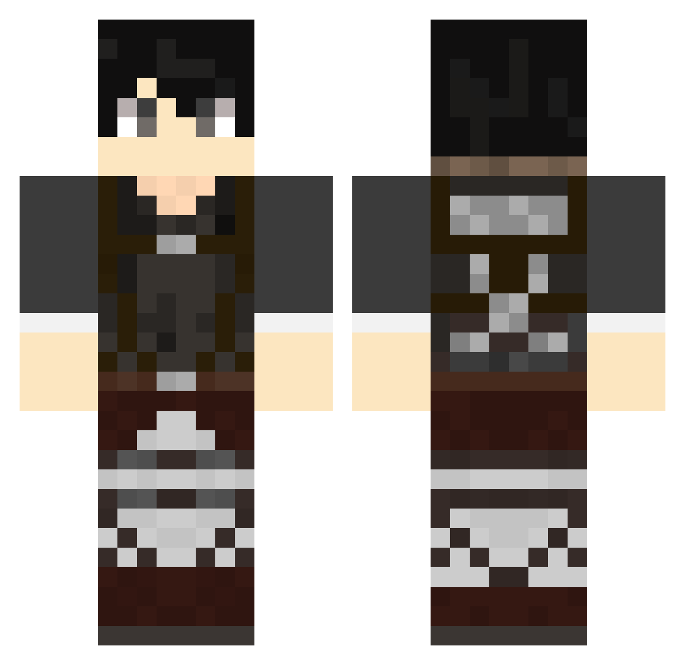 Reiner Minecraft skin, front and back view