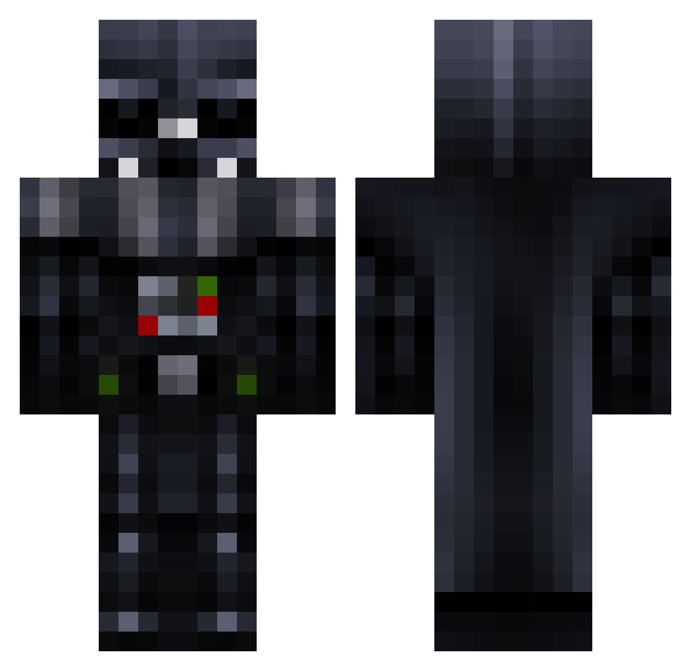 UnluckyLuc Minecraft skin, front and back view