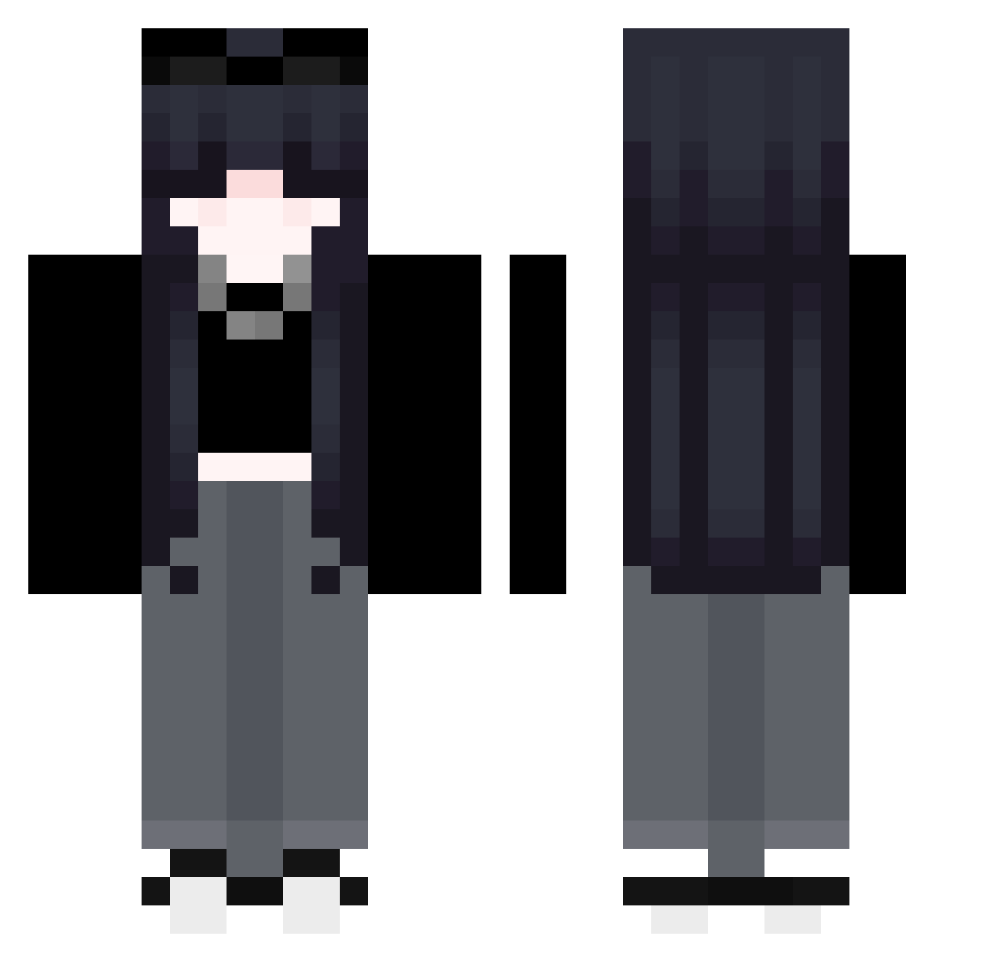 julcka Minecraft skin, front and back view