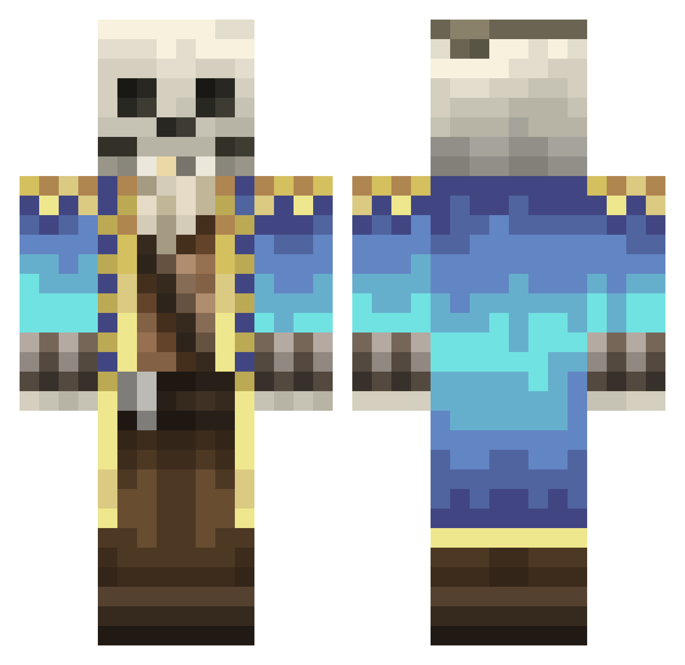 hotihopi Minecraft skin, front and back view