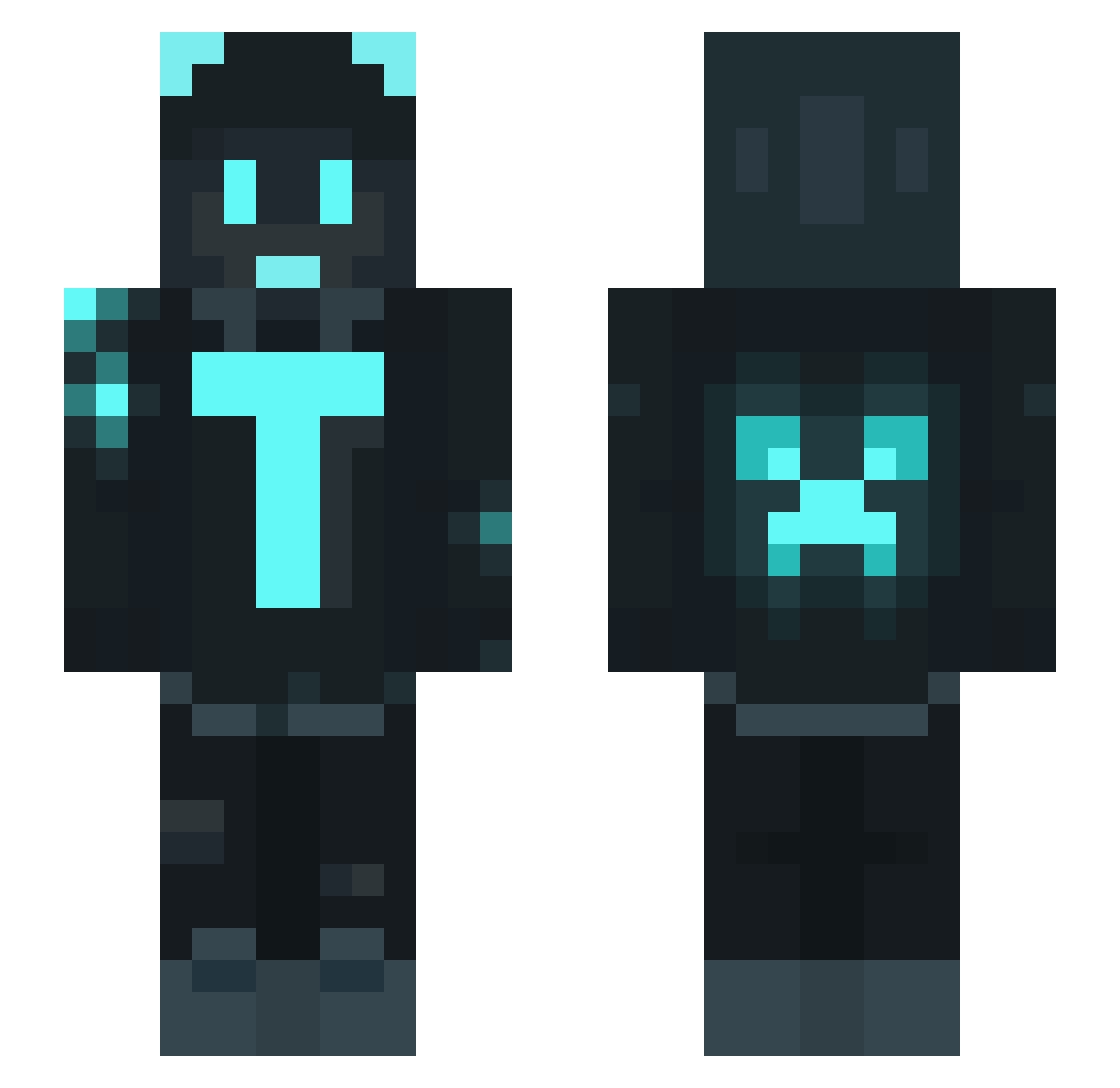 Toooffy1 Minecraft skin, front and back view