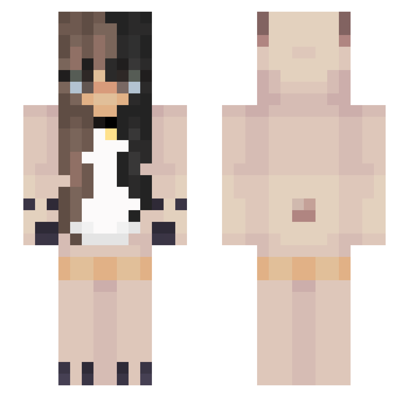 YummyNummy Minecraft skin, front and back view