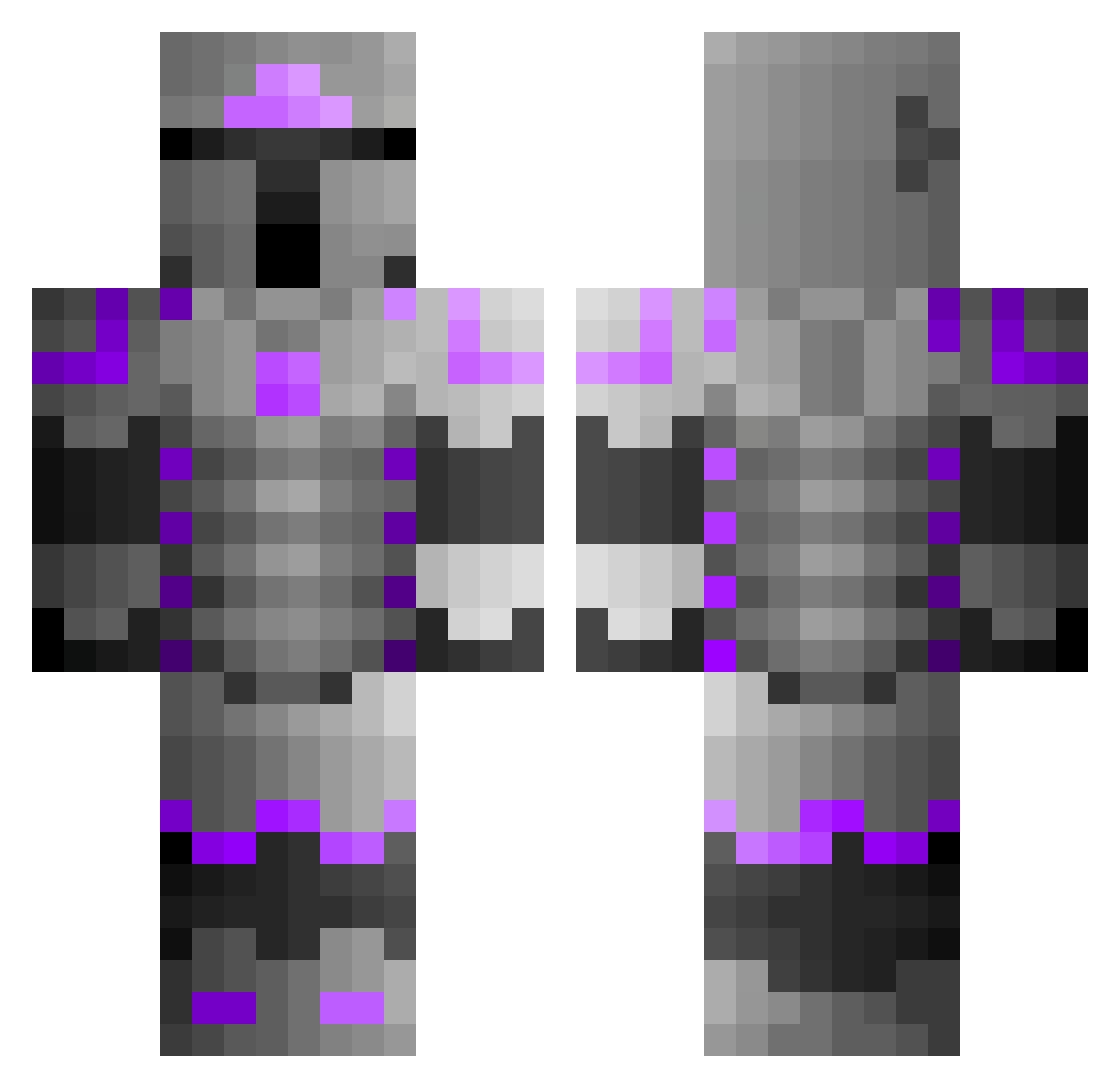 Mrx0mak Minecraft skin, front and back view
