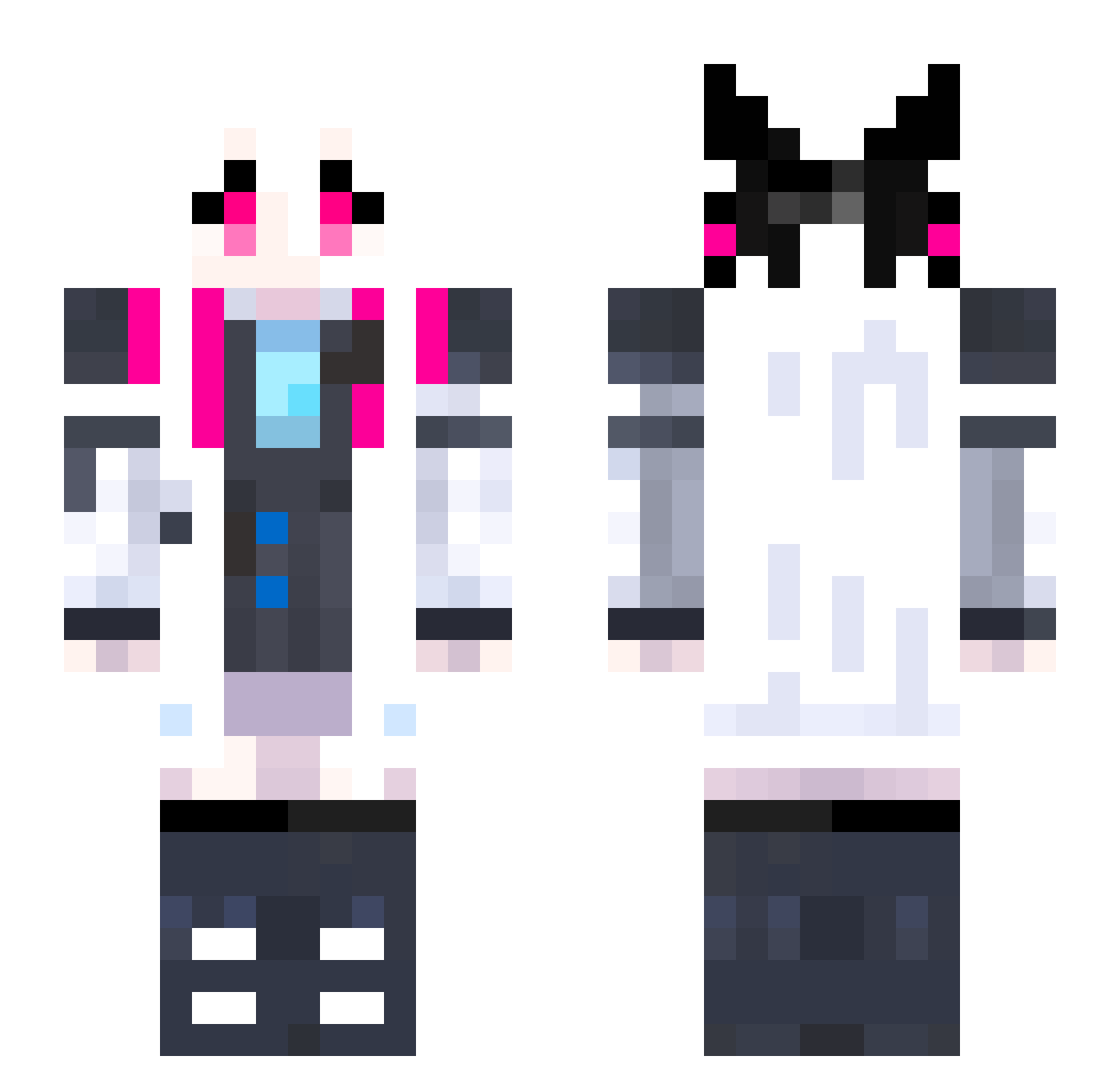 yuuuuuuuuuushi Minecraft skin, front and back view