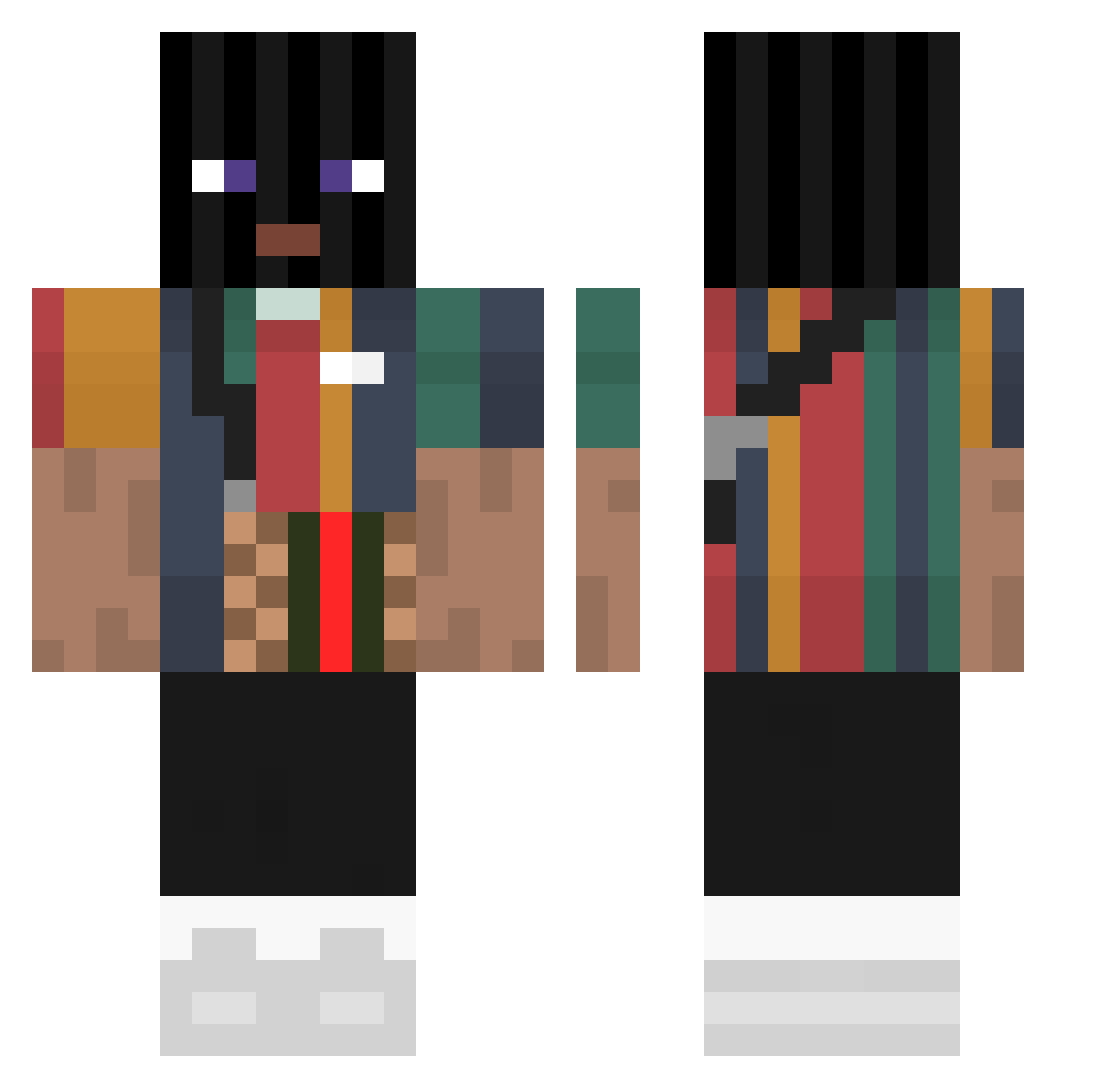 iHiveZ Minecraft skin, front and back view