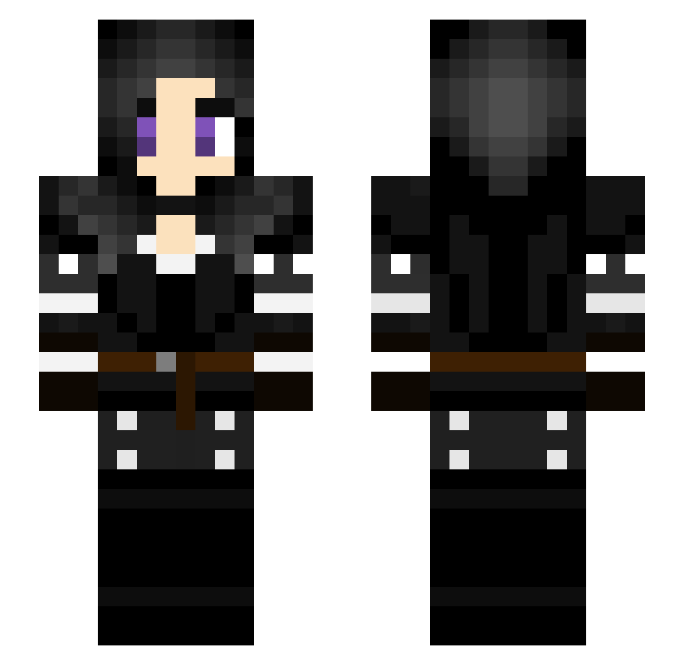 ScarletWitch173 Minecraft skin, front and back view