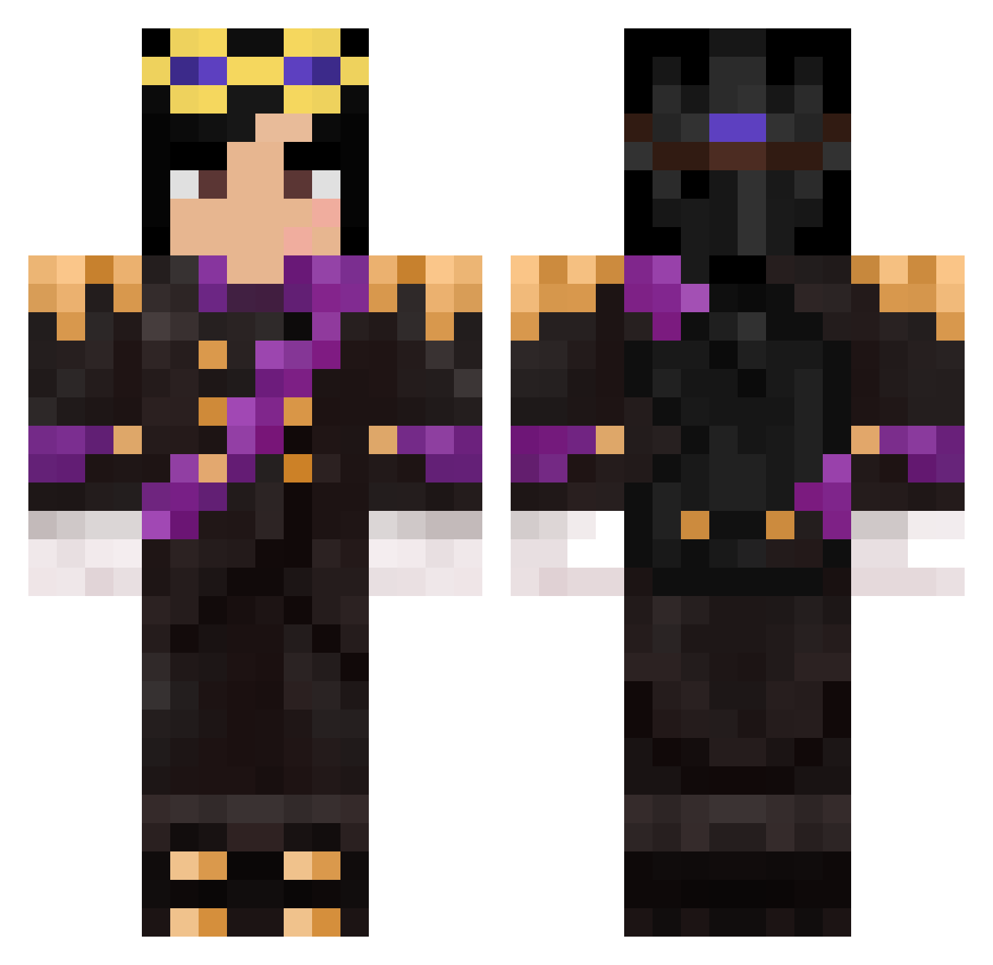 Metsrule97 Minecraft skin, front and back view