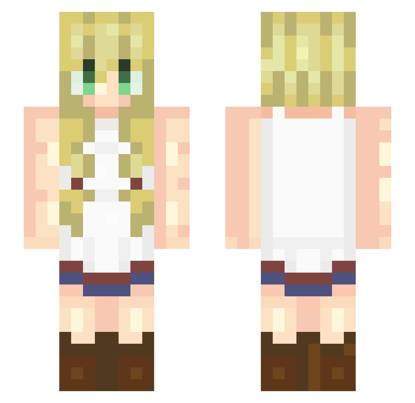 MangledMind Minecraft skin, front and back view