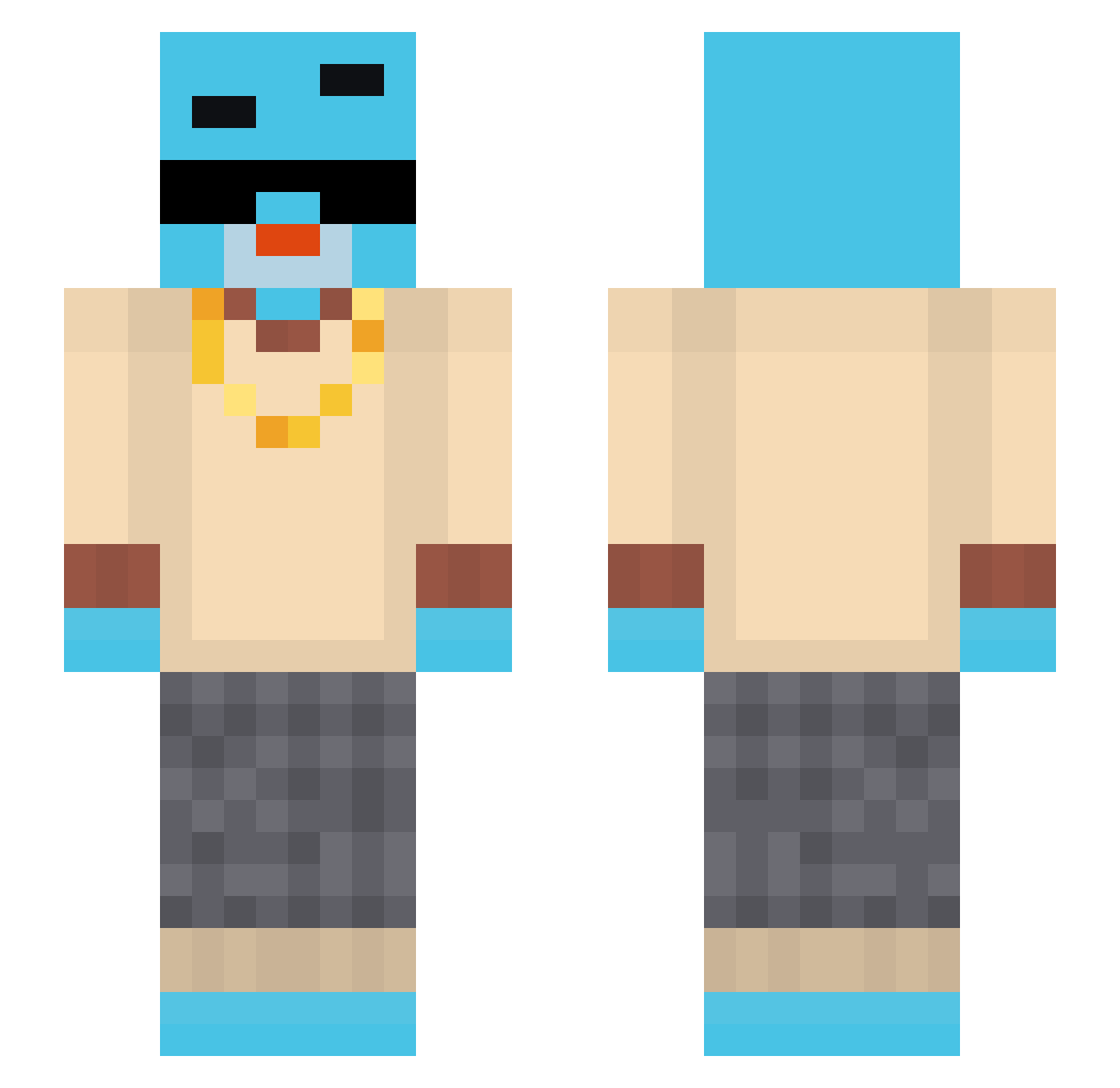 NiReign Minecraft skin, front and back view