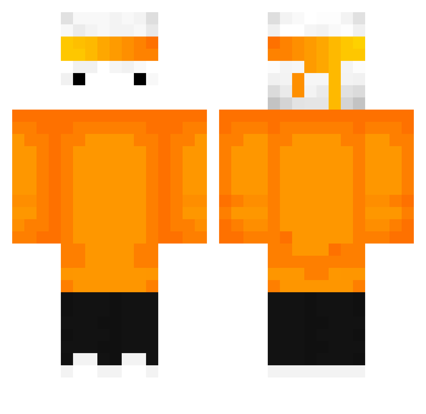 Zalkion Minecraft skin, front and back view