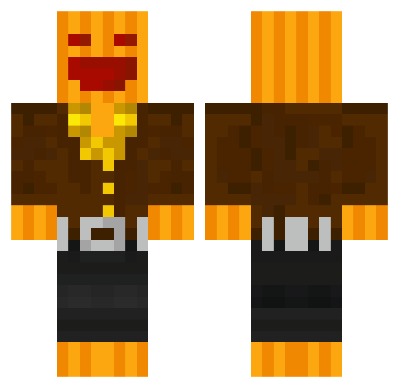 Logout Minecraft skin, front and back view