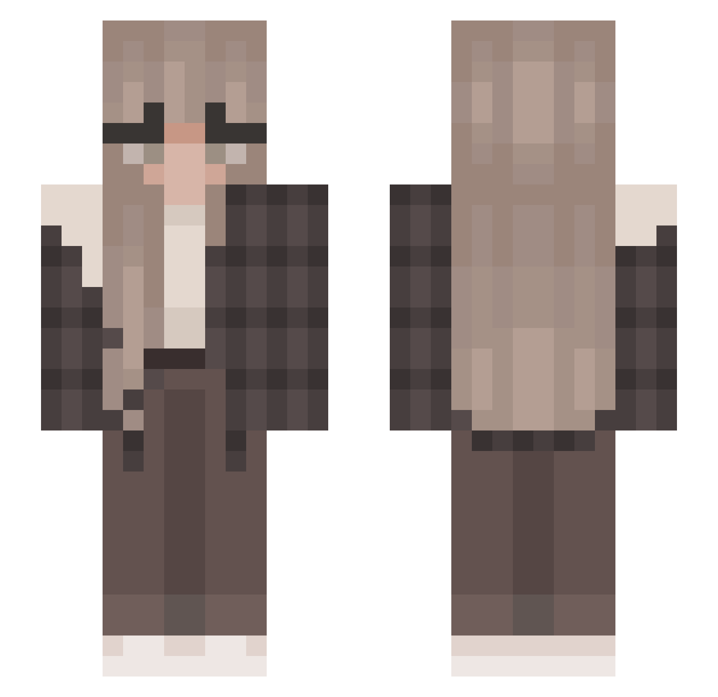 minakld Minecraft skin, front and back view