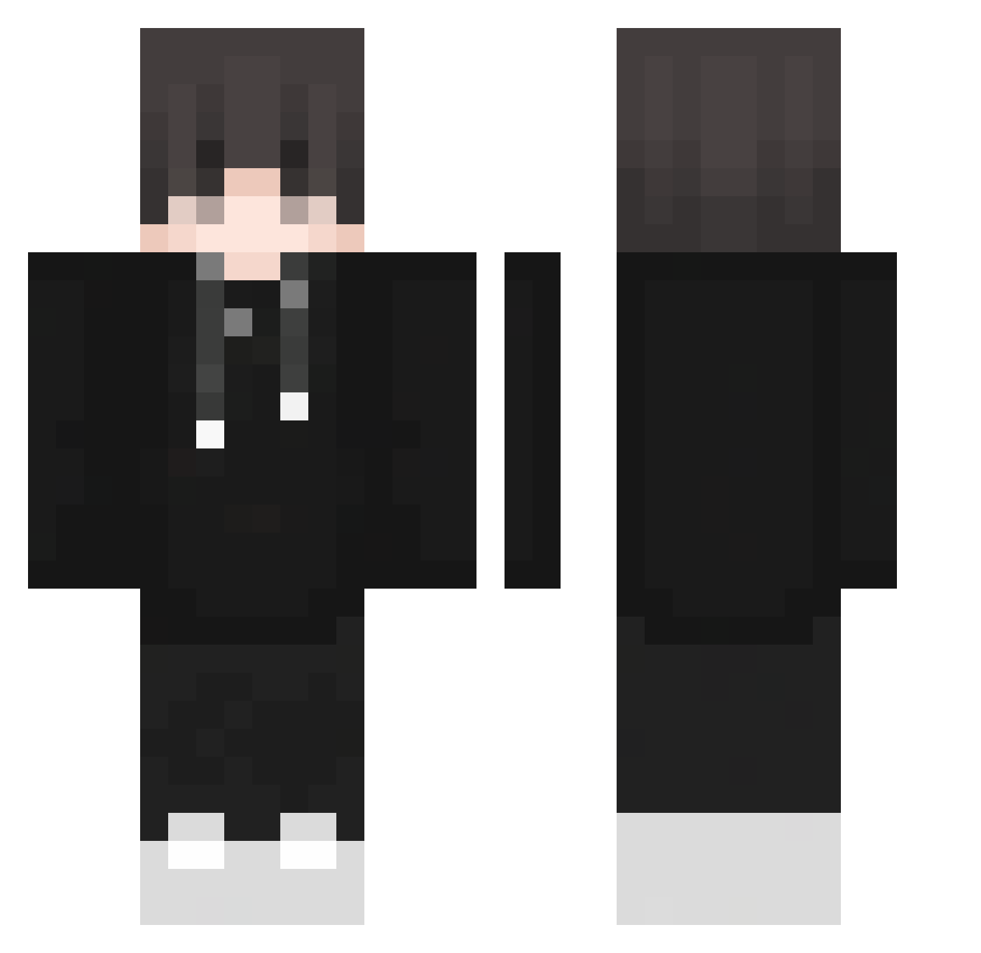 xyzSamann Minecraft skin, front and back view