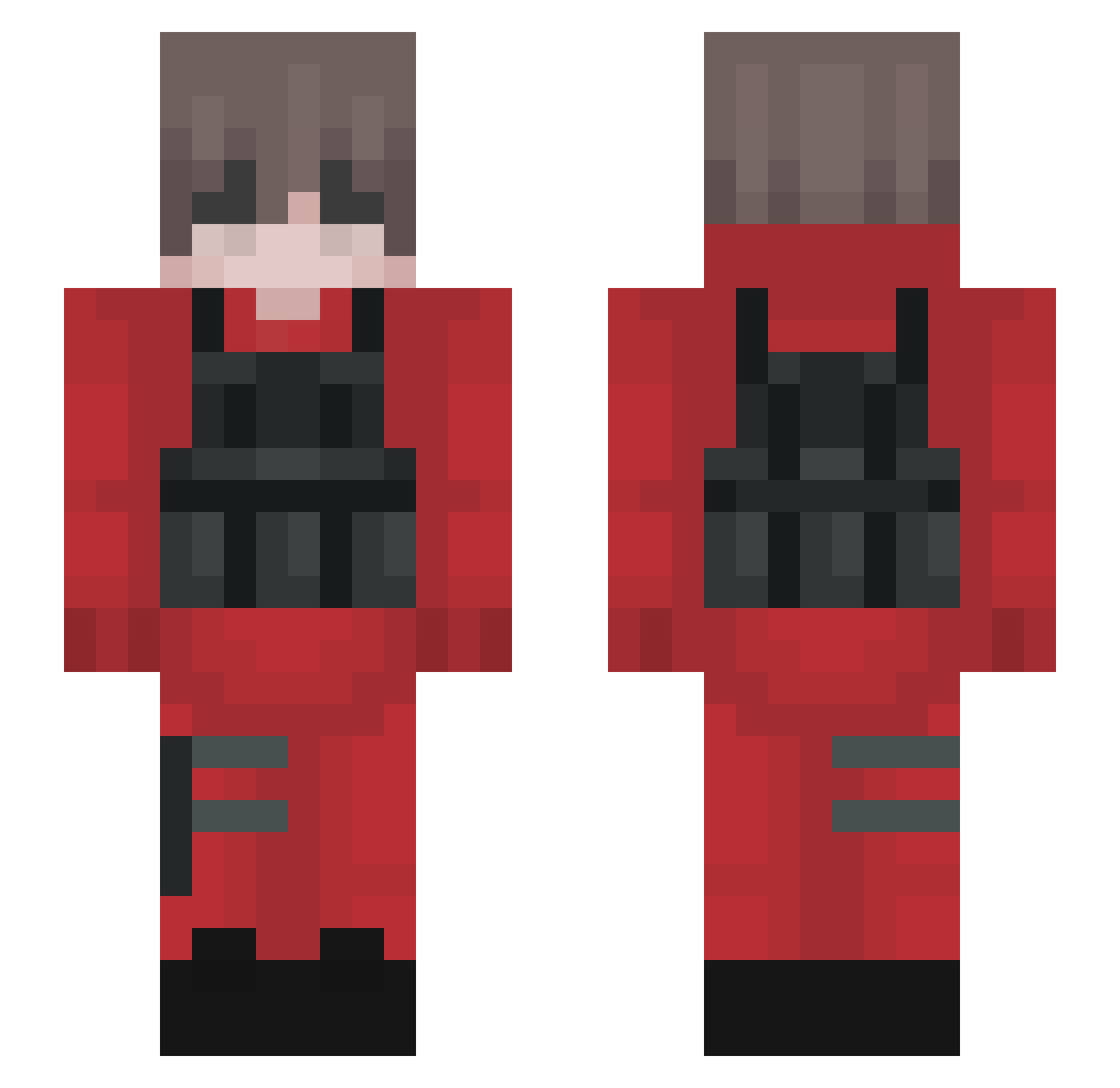 XYayPiee Minecraft skin, front and back view