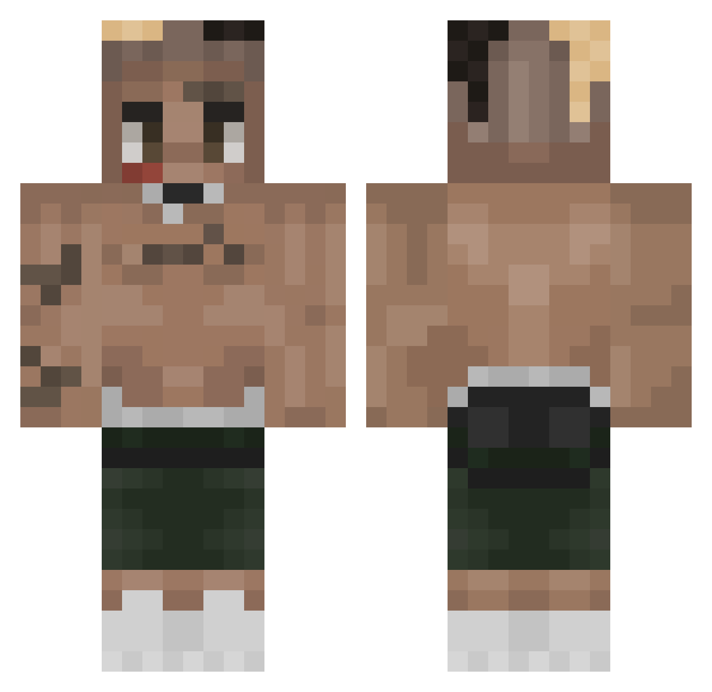 RobSlayerMC Minecraft skin, front and back view