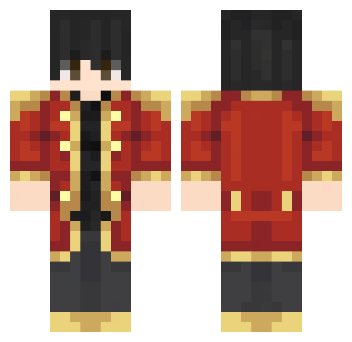 Pontiffex Minecraft skin, front and back view