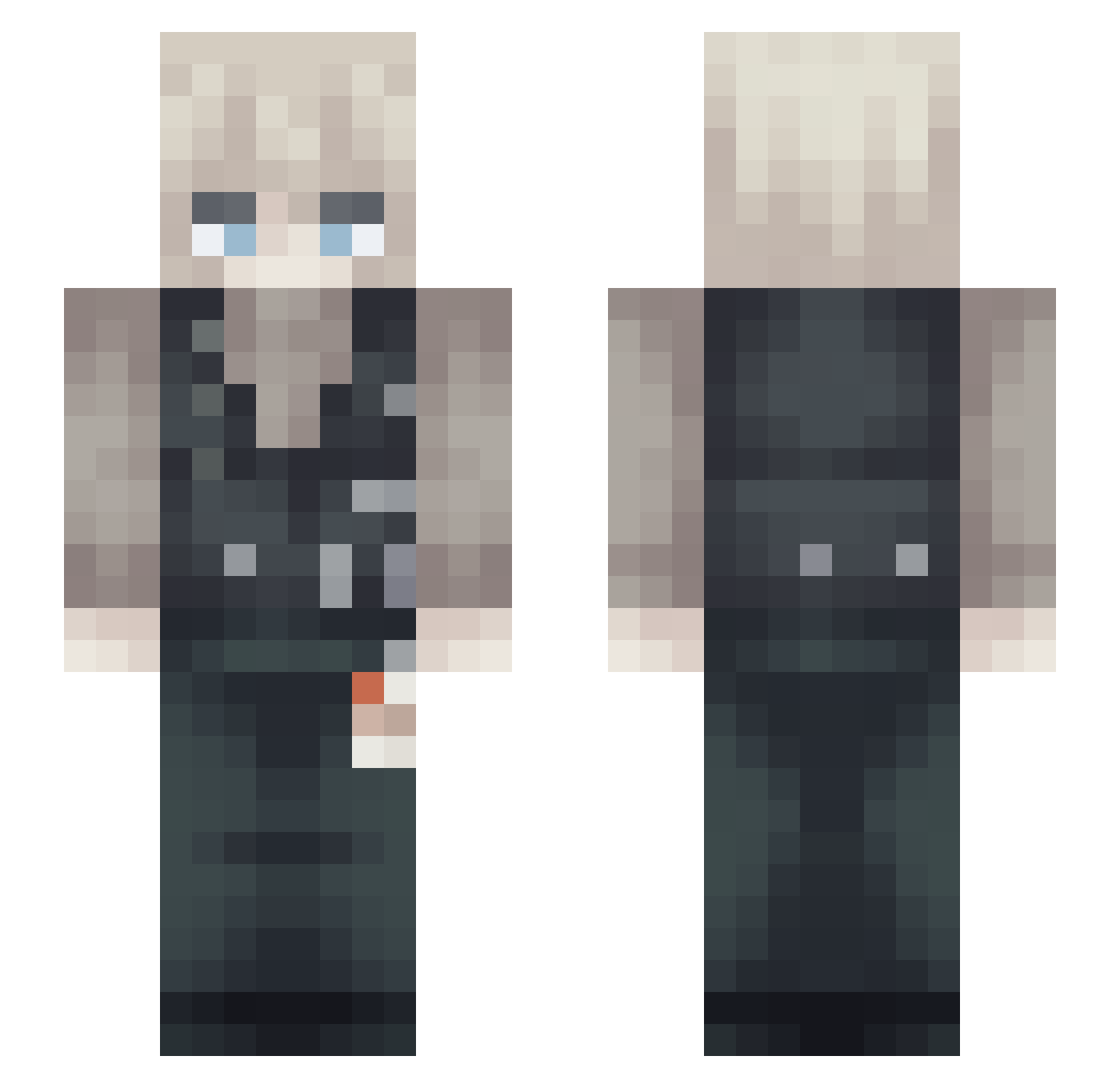 BreadMayCry Minecraft skin, front and back view