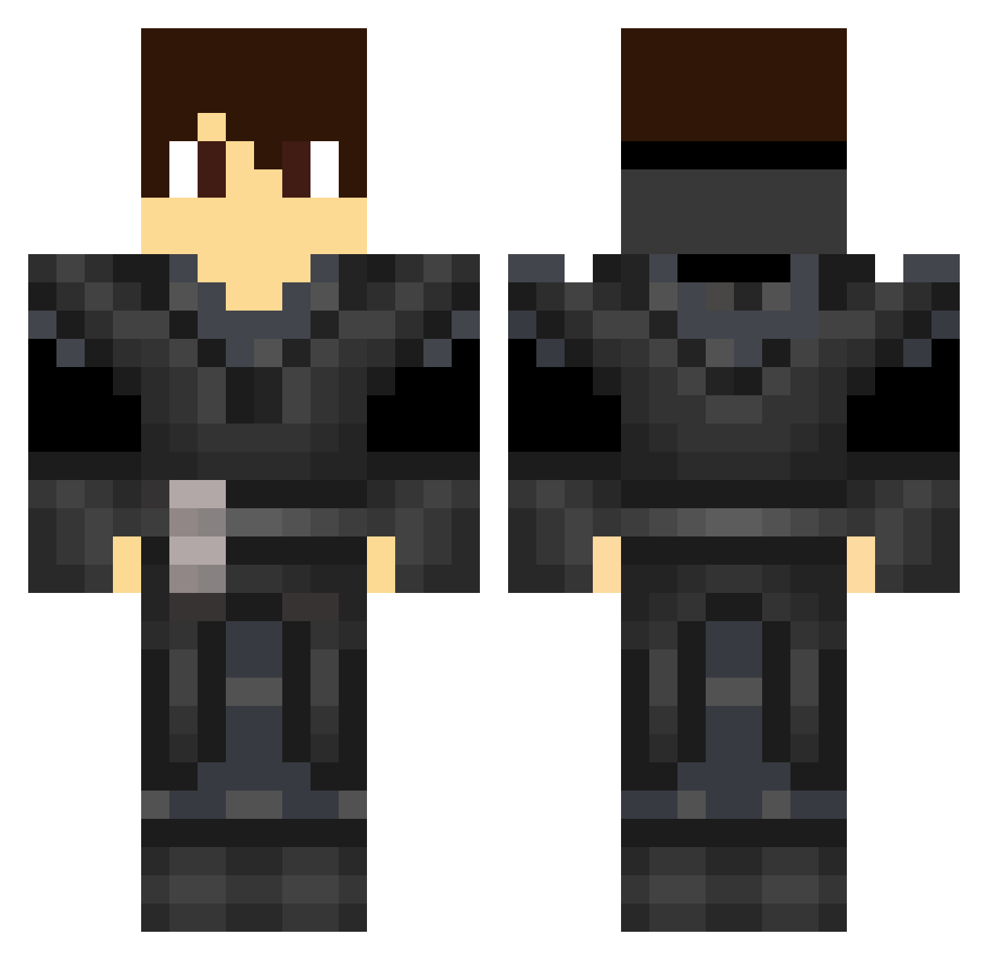 zieex Minecraft skin, front and back view