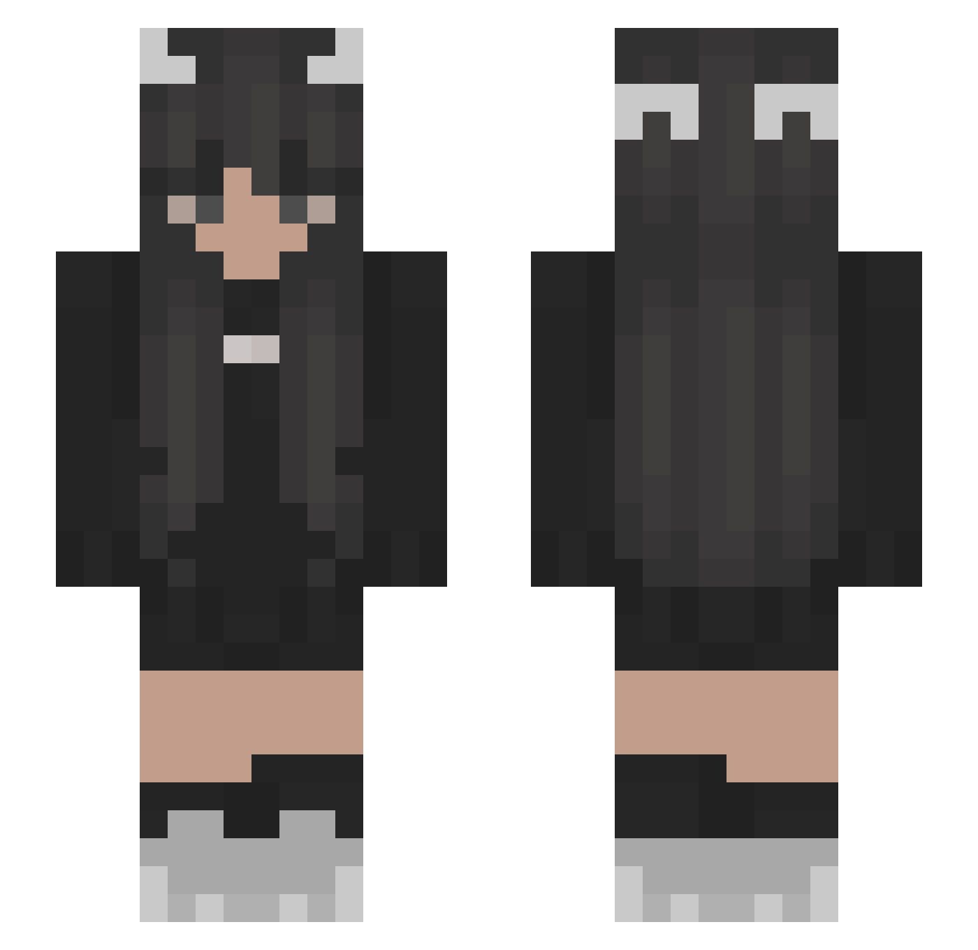 Staticwav Minecraft skin, front and back view