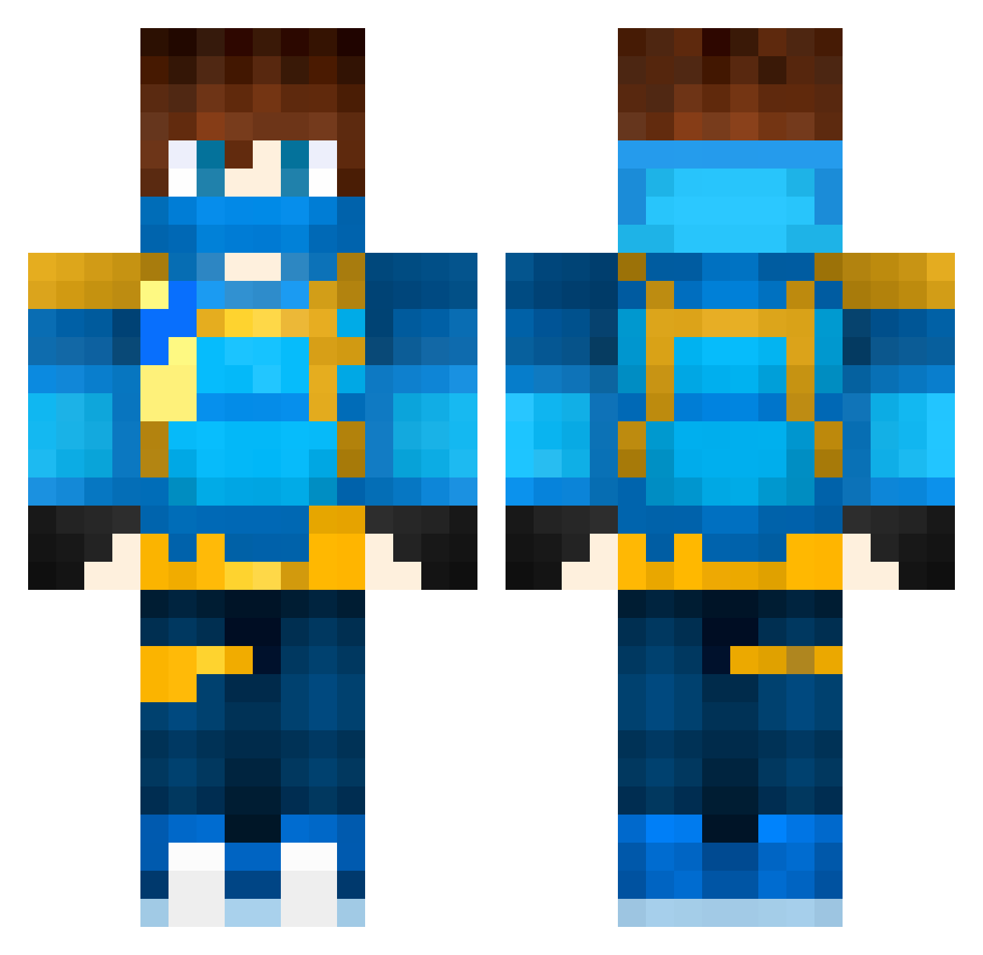 Sofussy Minecraft skin, front and back view