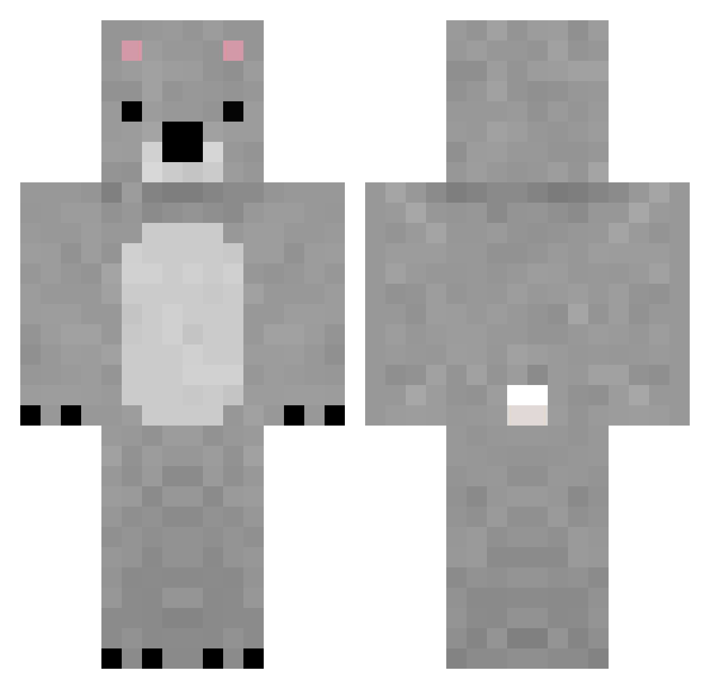 PAIS Minecraft skin, front and back view