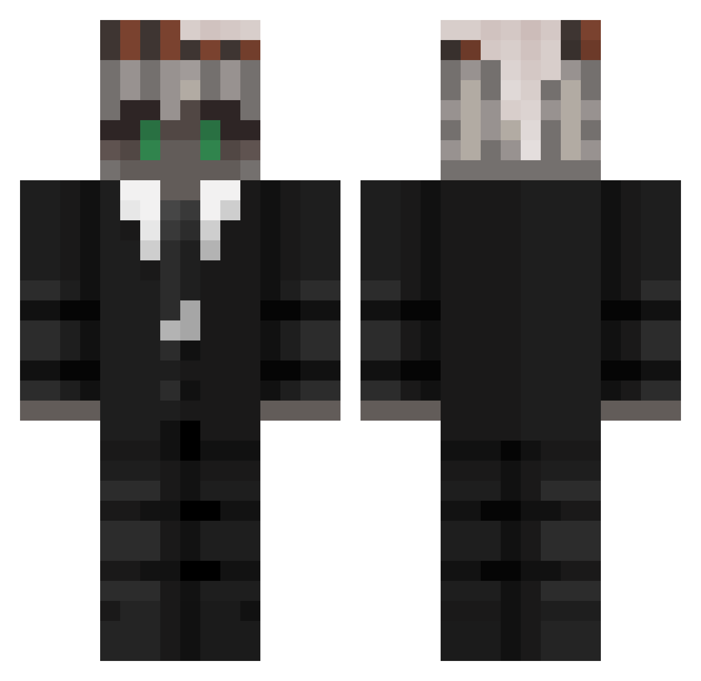 DJDry Minecraft skin, front and back view