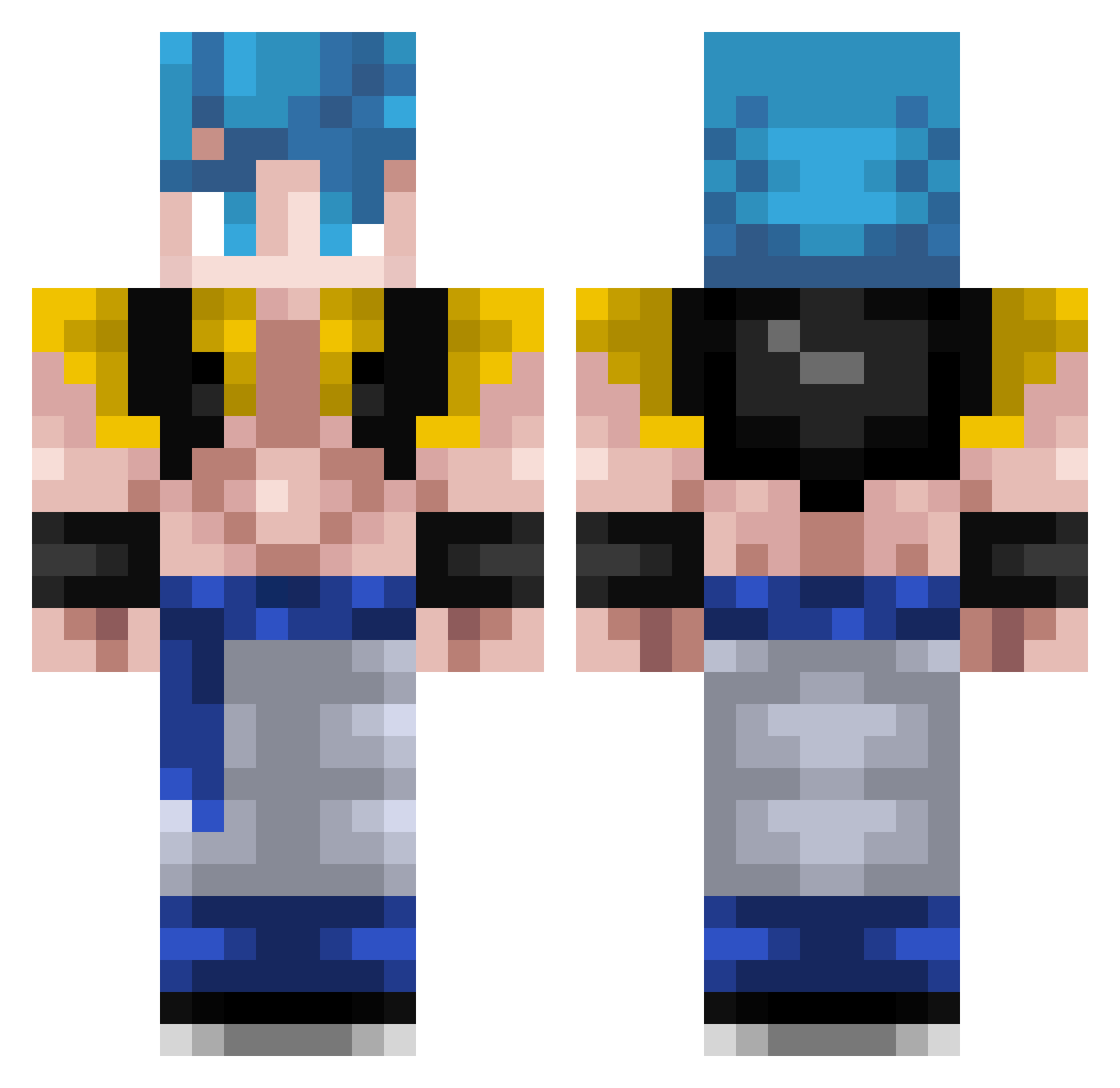 WhatYoDoin Minecraft skin, front and back view