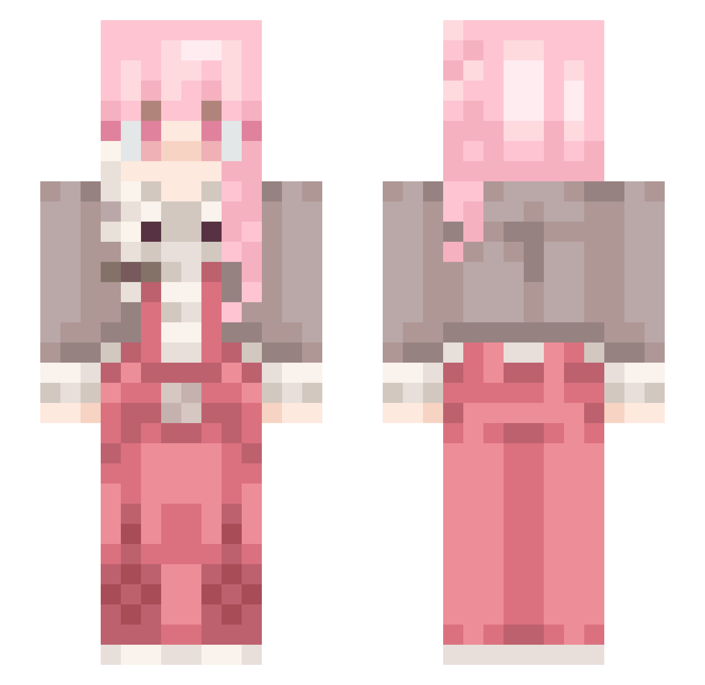 _amia Minecraft skin, front and back view