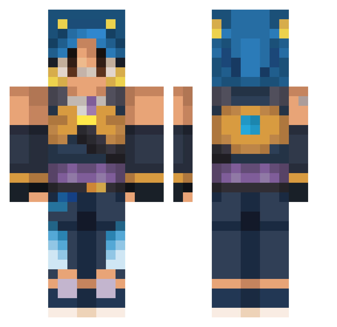 Flyting Minecraft skin, front and back view