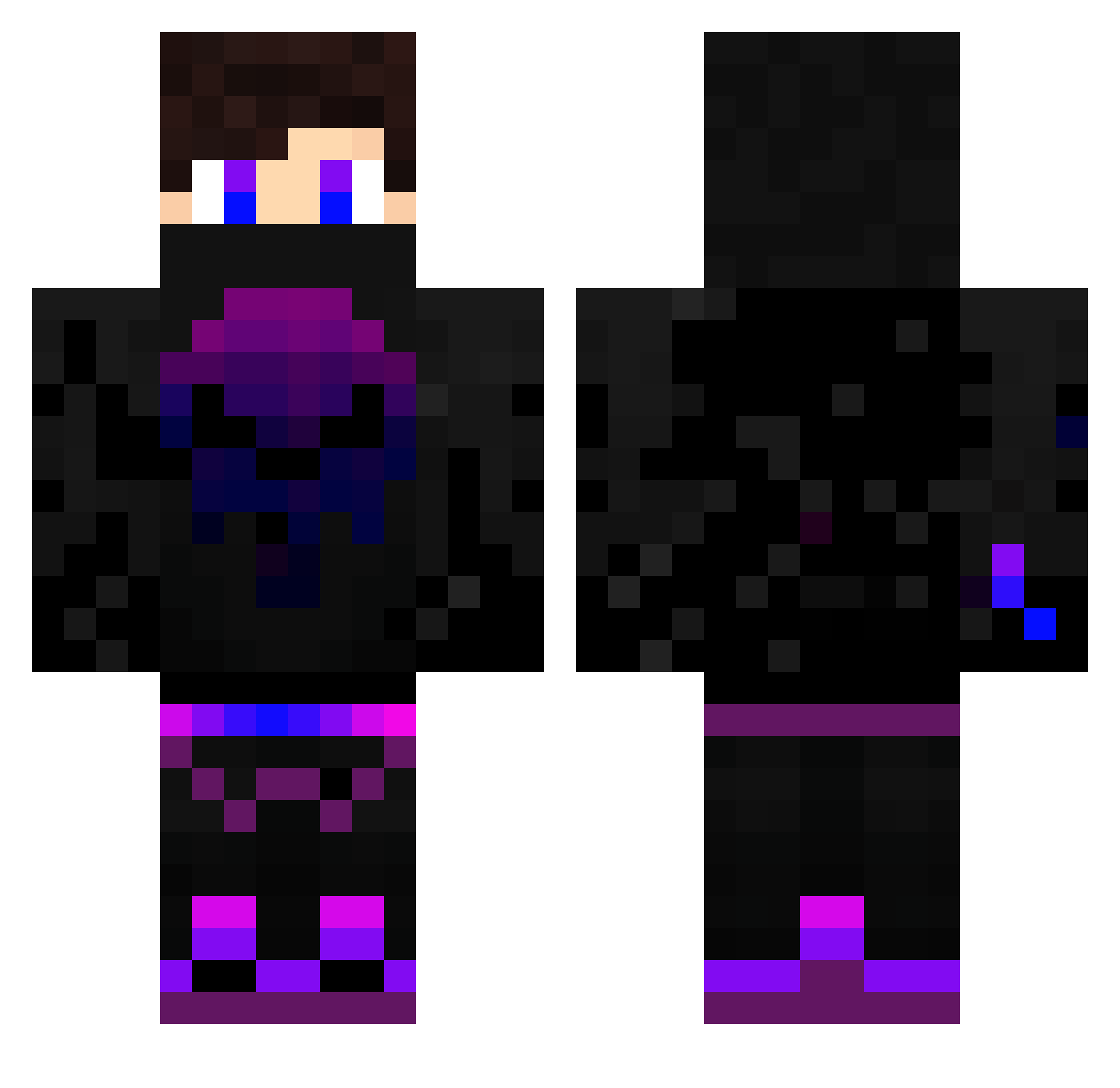 SrAra Minecraft skin, front and back view