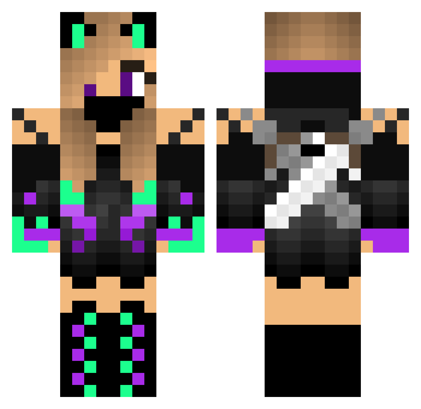 pommmee Minecraft skin, front and back view
