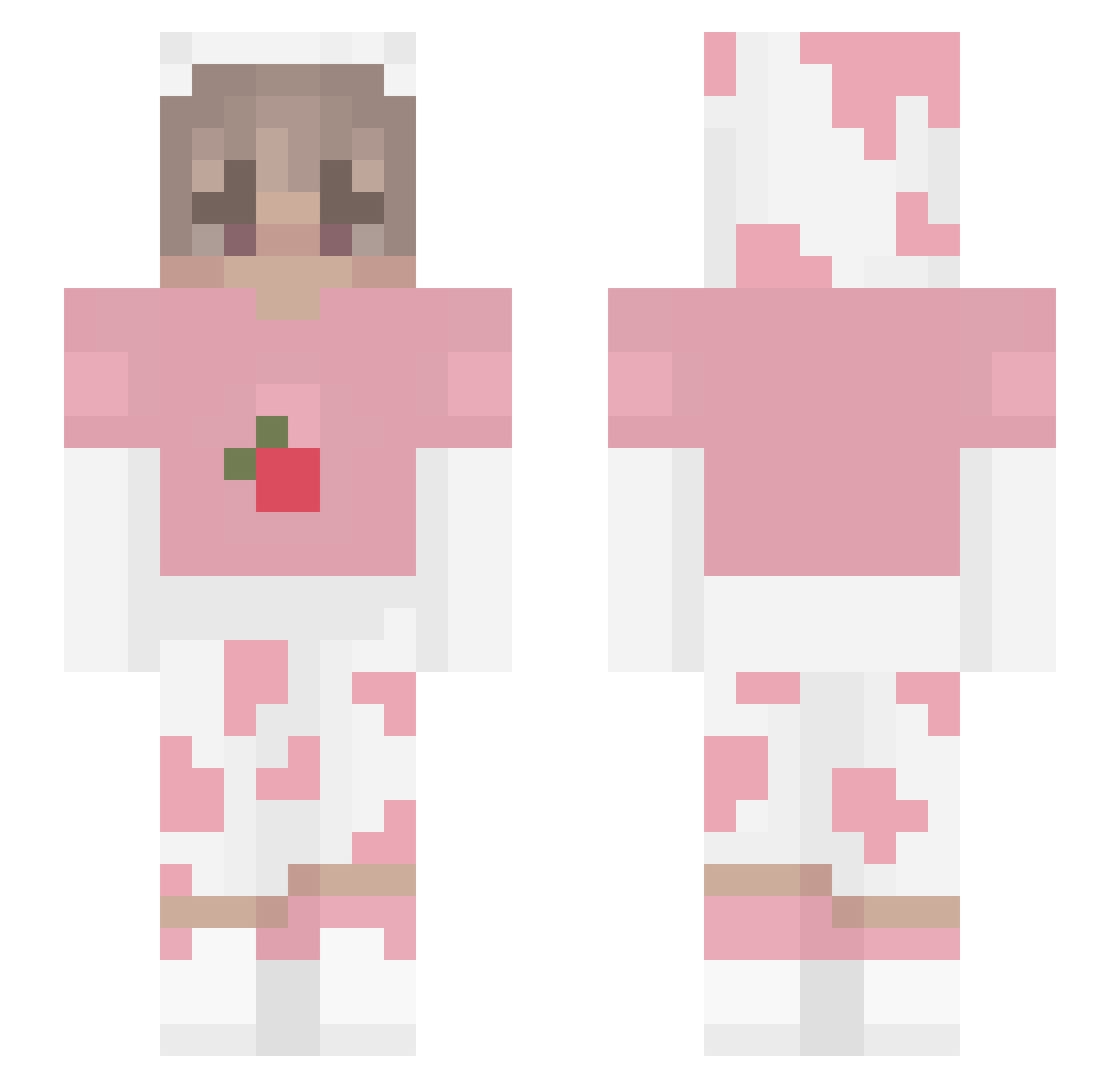 _Pinkity Minecraft skin, front and back view