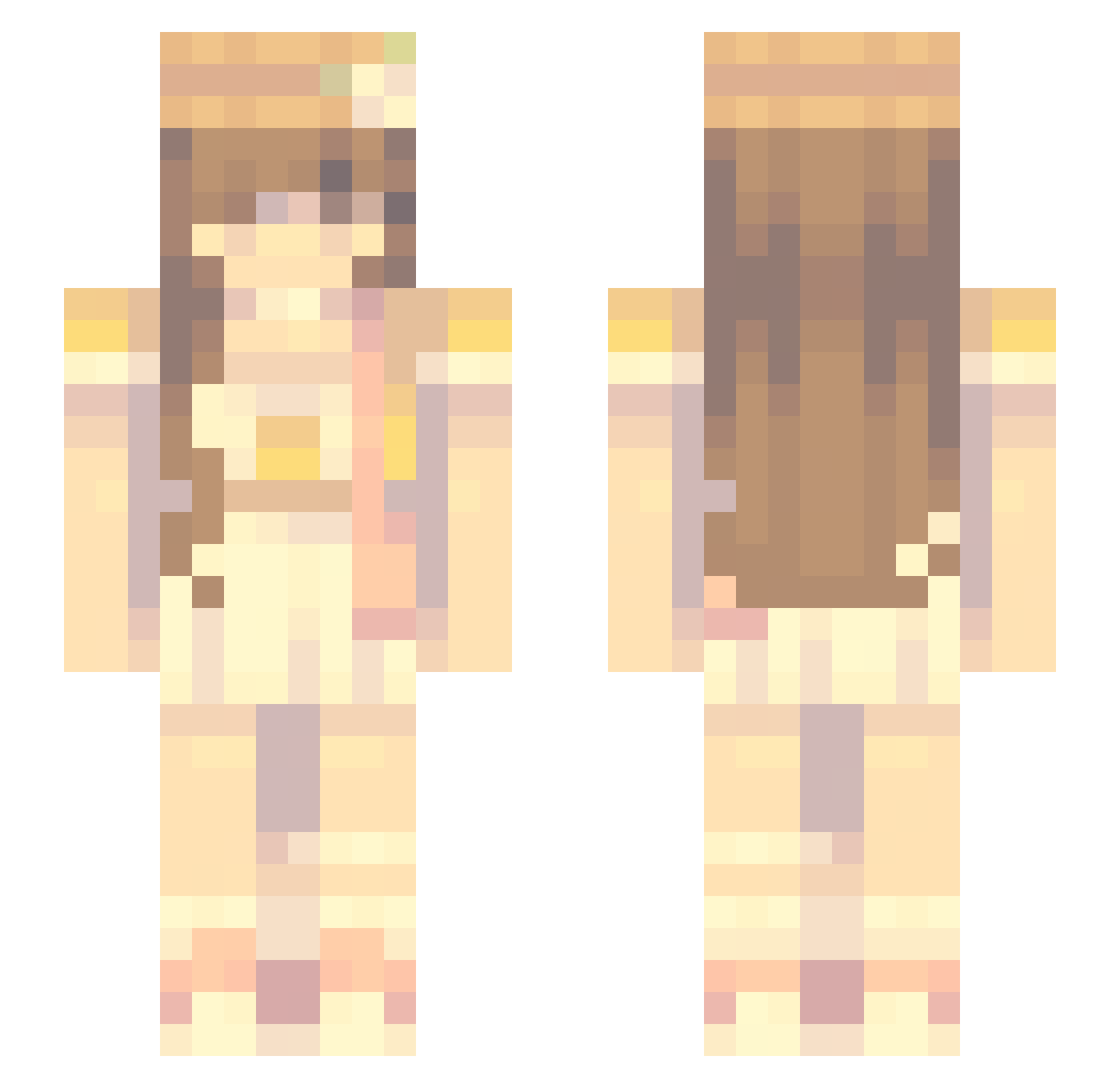 lqxury Minecraft skin, front and back view