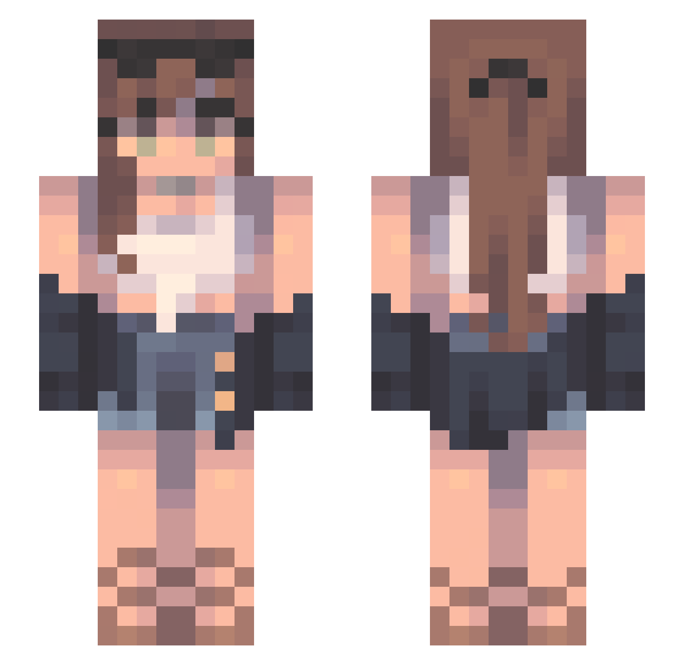 ViviViare Minecraft skin, front and back view